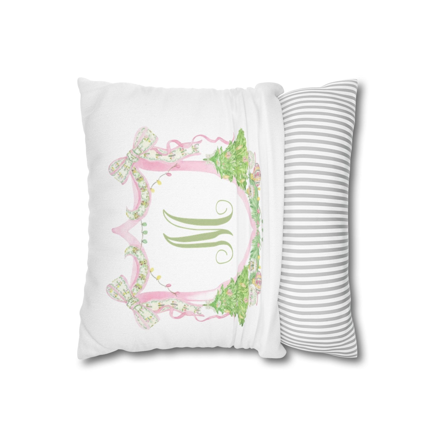 Floral Monogram M Pillowcase, Pillow Cover