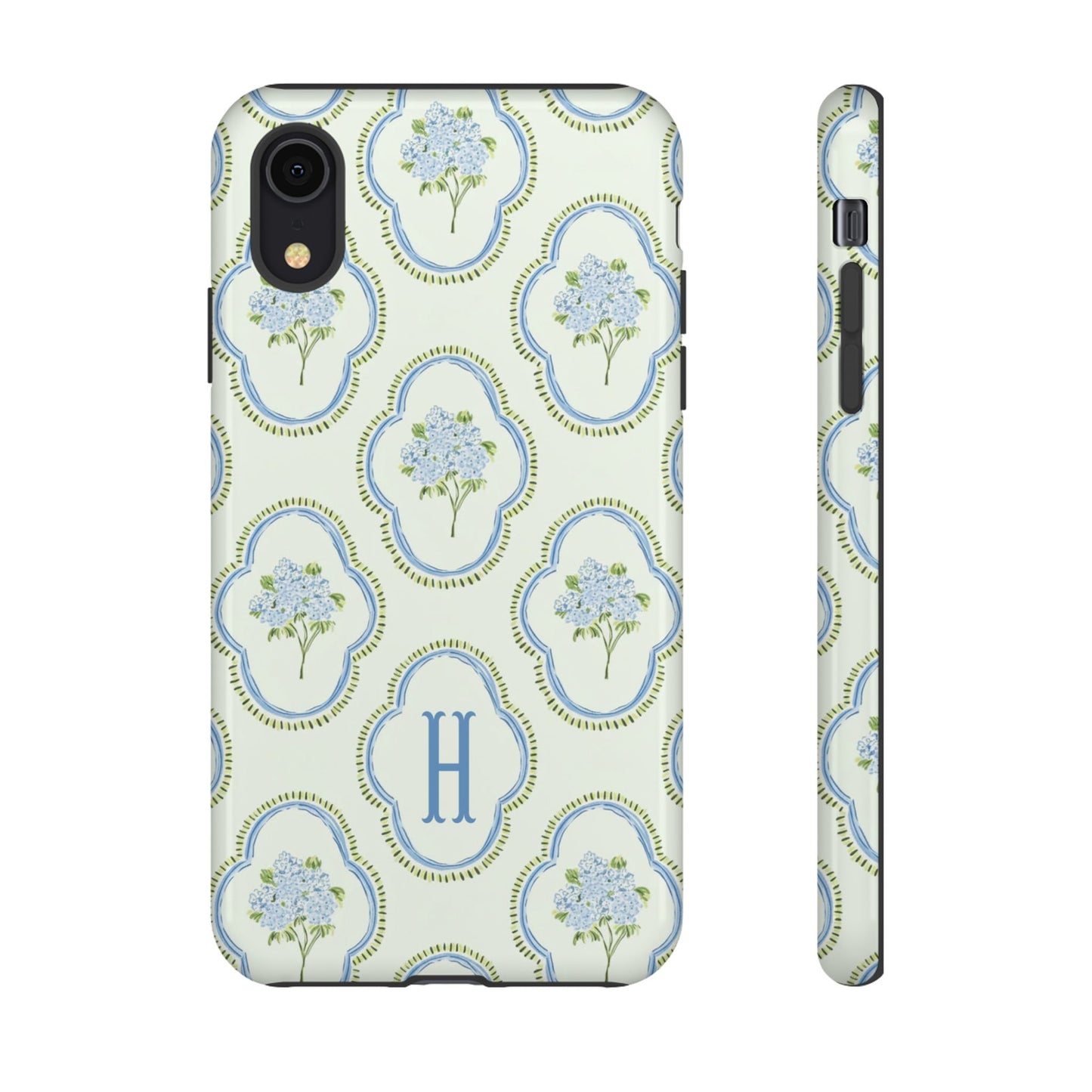 Hydrangea Preppy Monogram Phone Case Personalized
