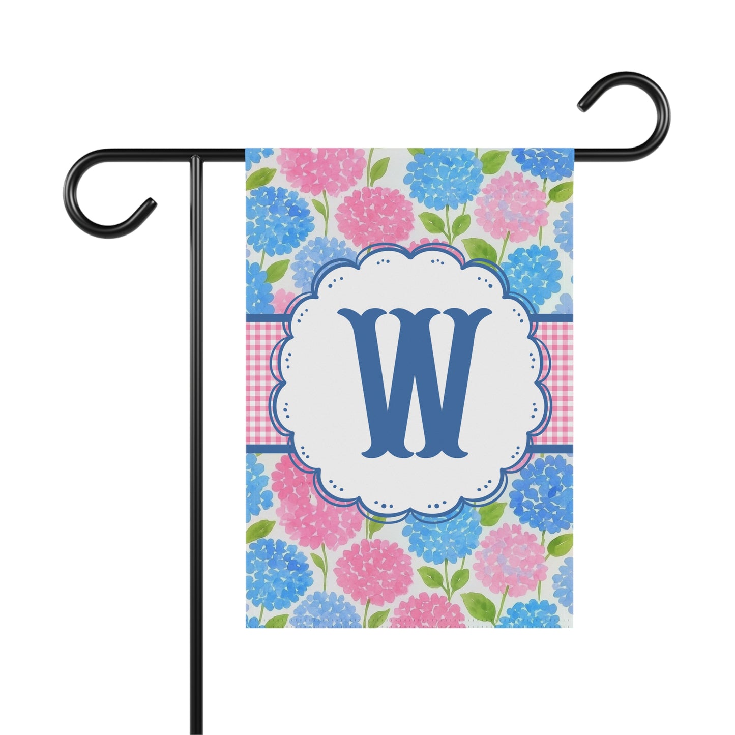 Hydrangea Monogram Garden Flag