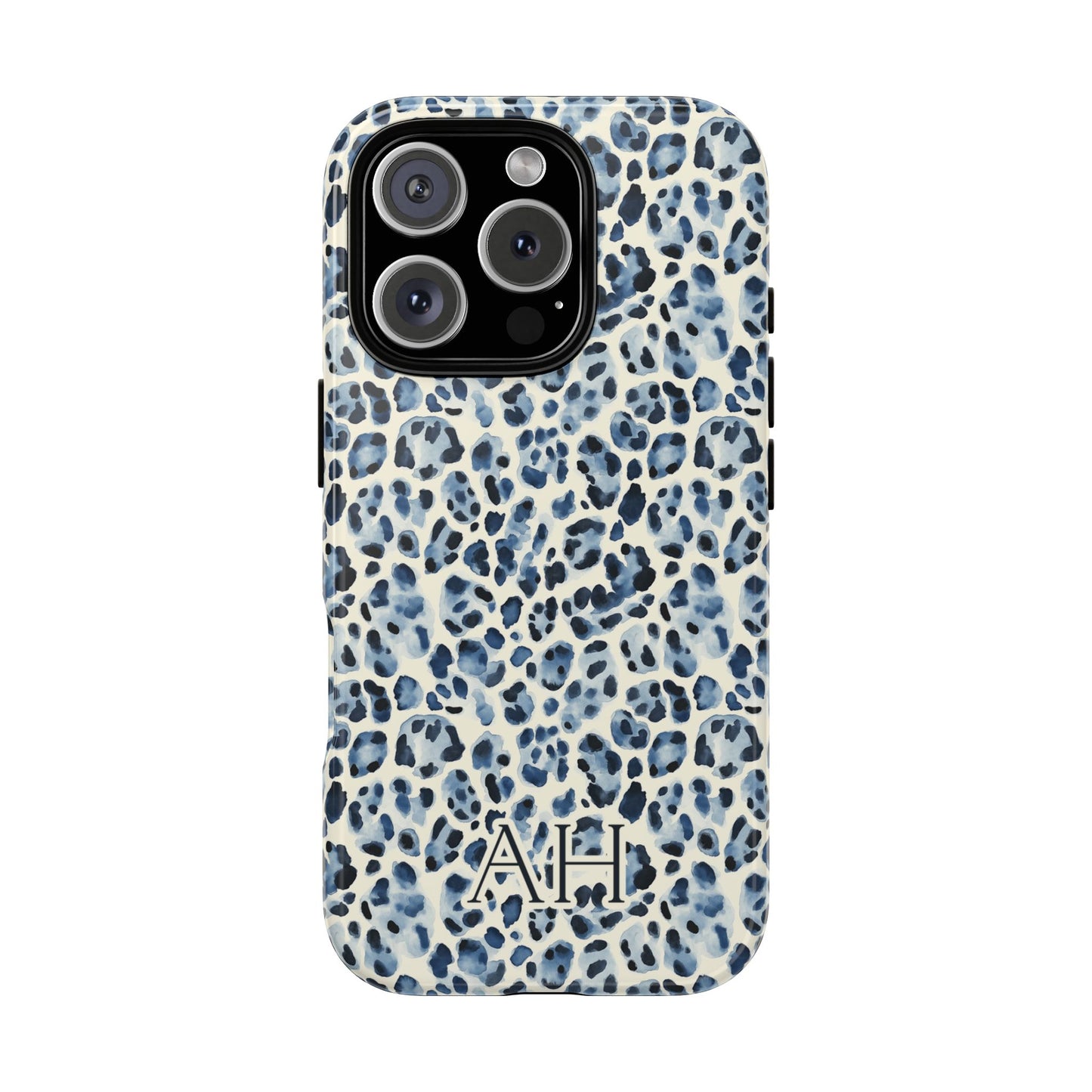 Personalized Blue Leopard Print Phone Case