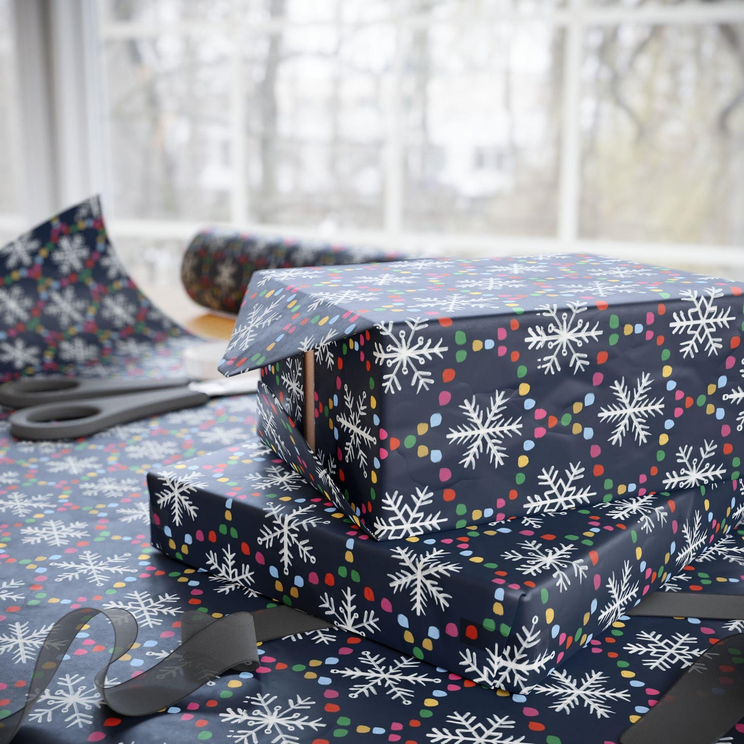 Snowflake Gumdrop Wrapping Paper