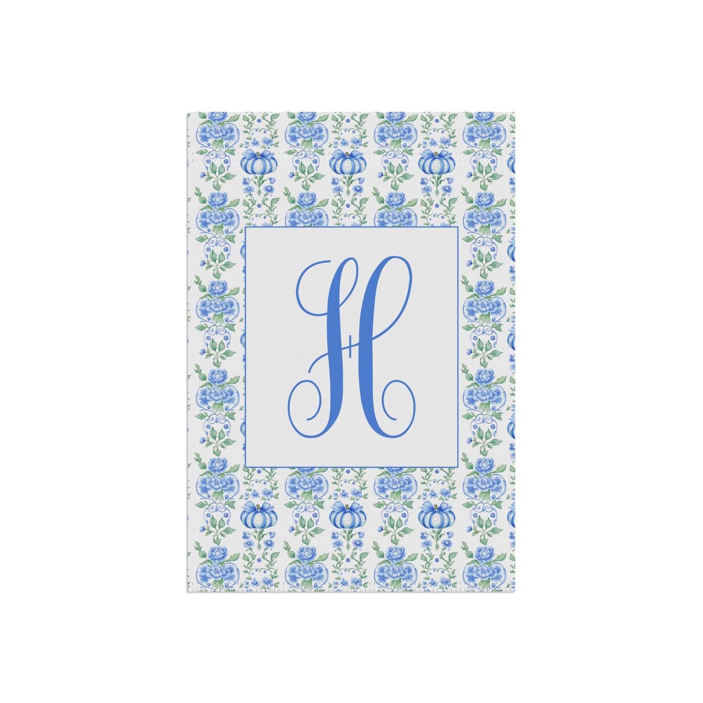 Pumpkin Monogram Wall Art  Grandmillennial Fall Decor, Personalized Floral Printable, Custom Initial Artwork for Home or Gifts