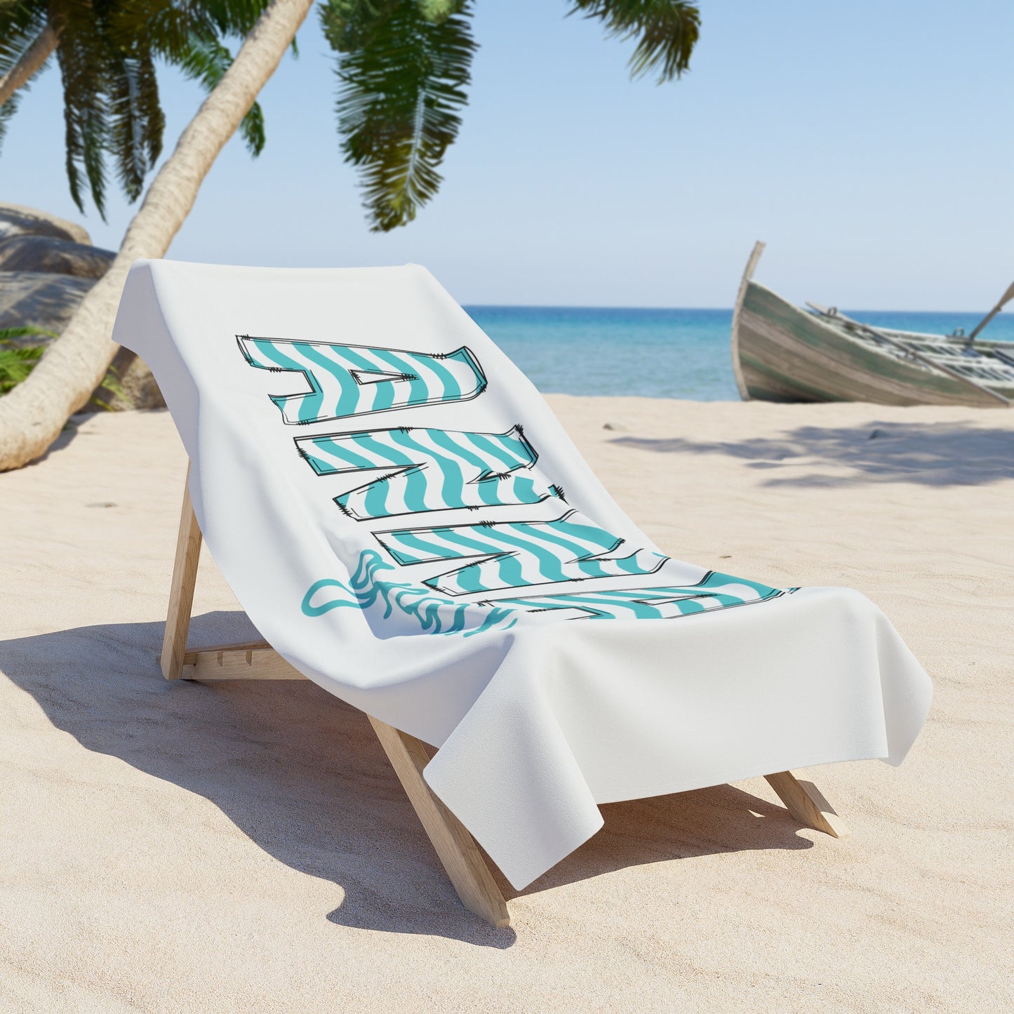 Personalized Wave Name Beach Towel