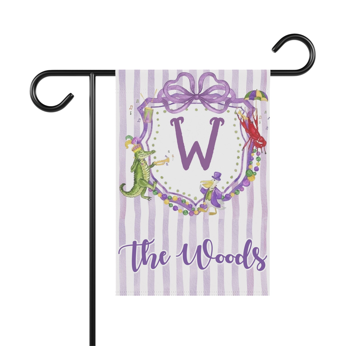 Personalized Mardi Gras Garden Flag