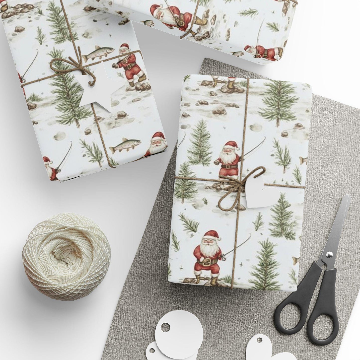 Fishing Santa Wrapping Paper