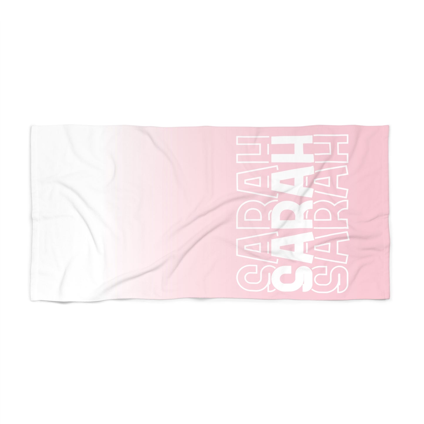 Personalized Pink Ombre Beach Towel