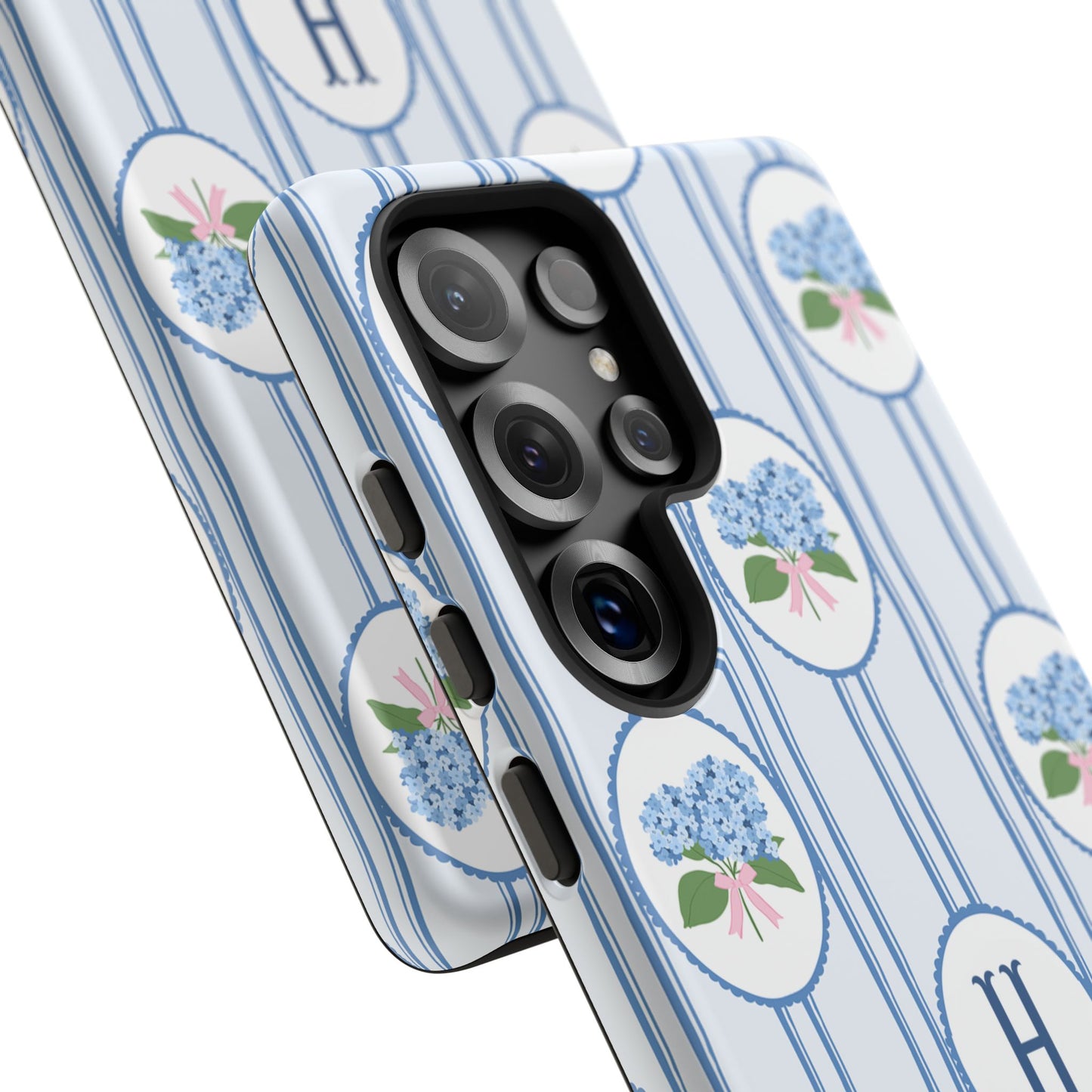Blue Hydrangea Personalized Preppy Phone Case