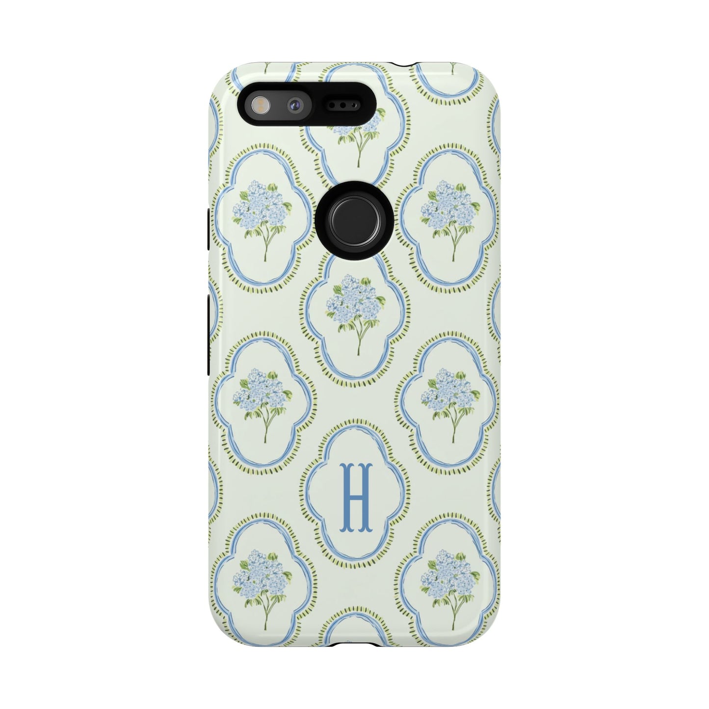 Hydrangea Preppy Monogram Phone Case Personalized