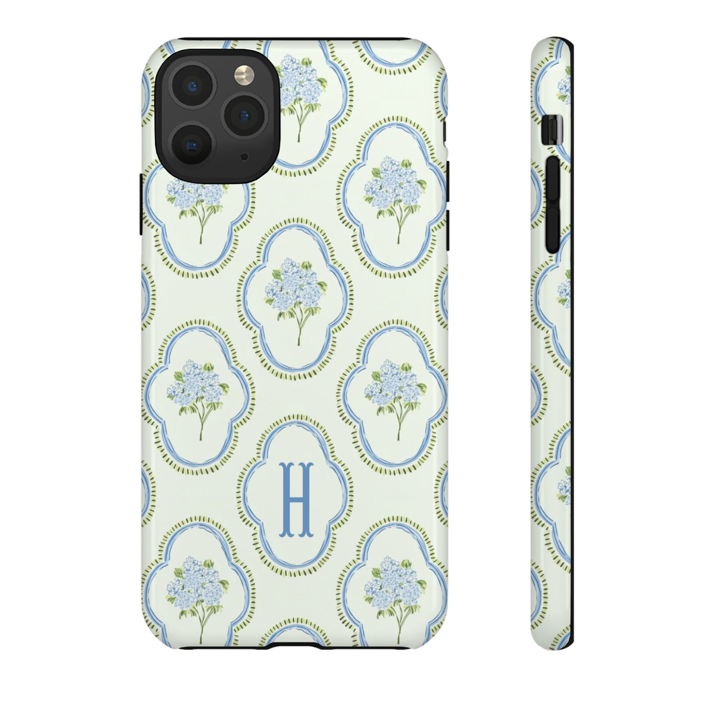Hydrangea Preppy Monogram Phone Case Personalized