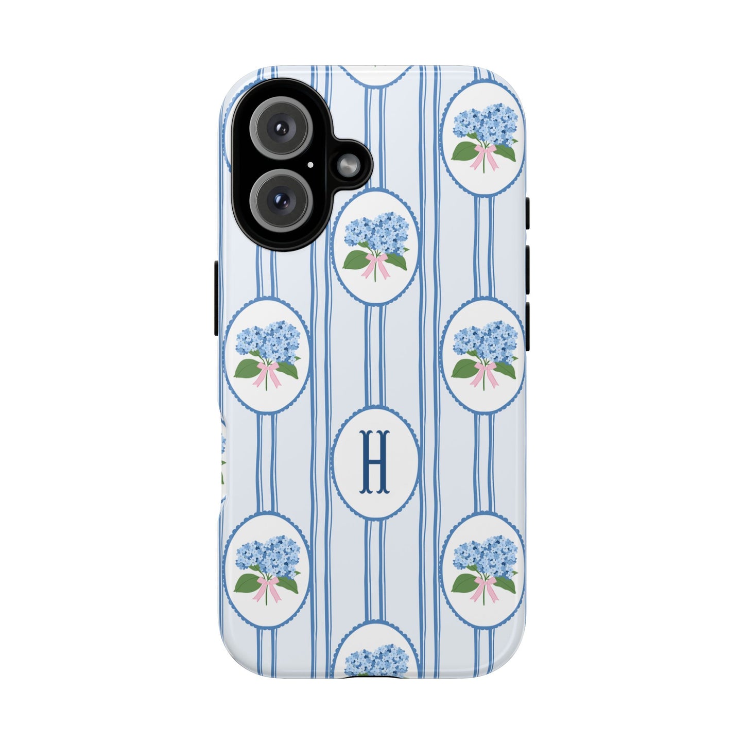 Blue Hydrangea Personalized Preppy Phone Case