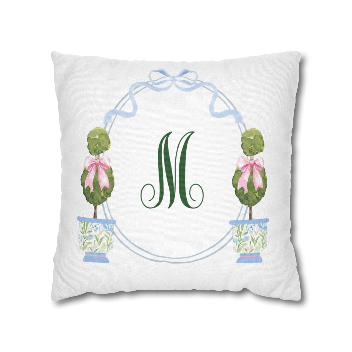 Green Script M Monogram Pillowcase
