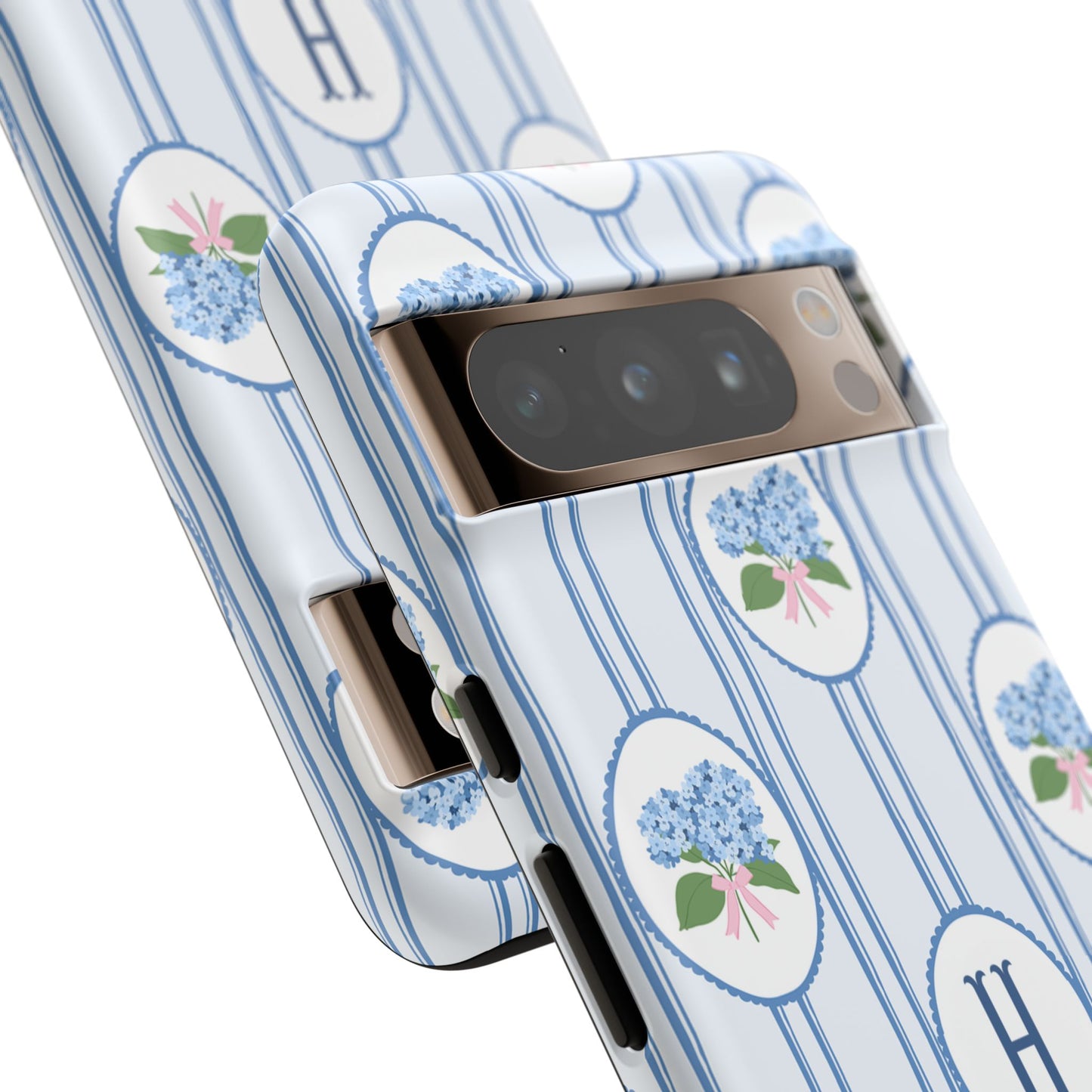 Blue Hydrangea Personalized Preppy Phone Case