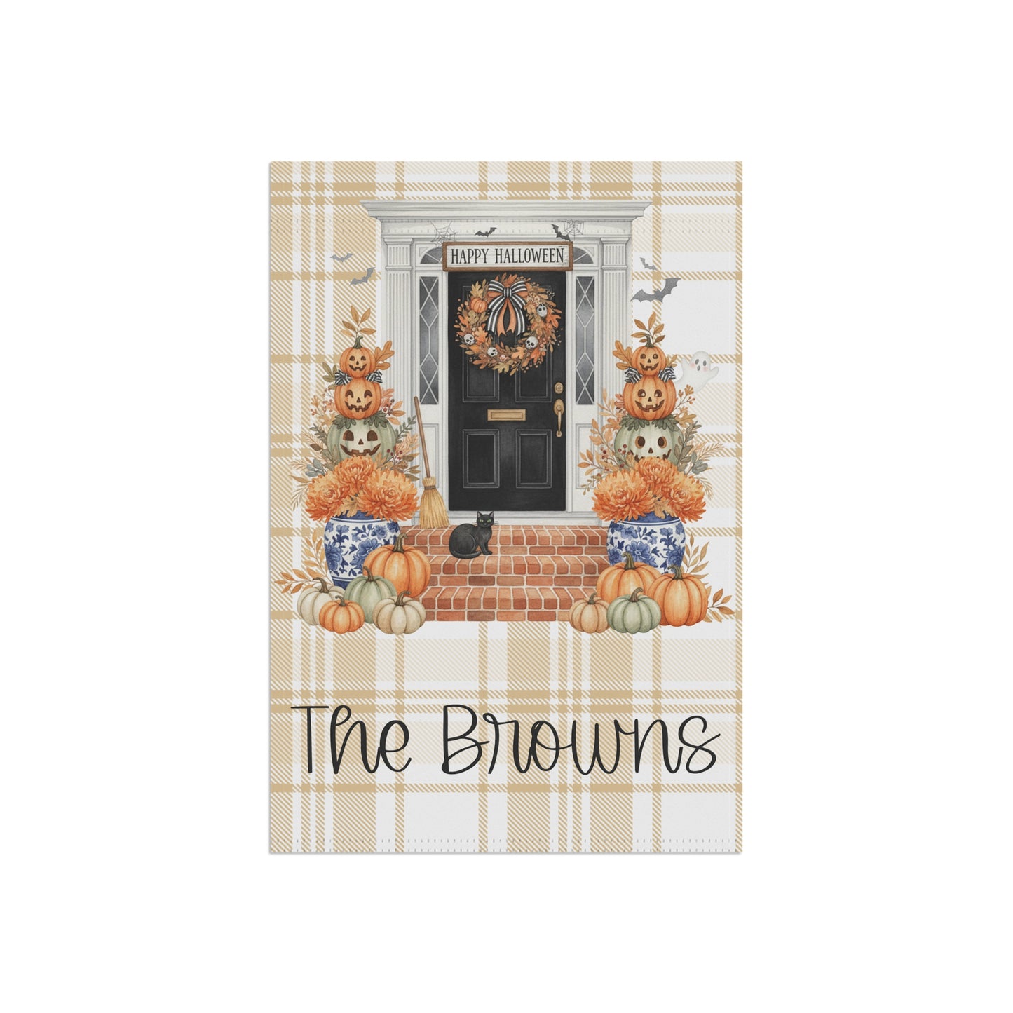 Personalized Autumn Doorway Garden Flag | House Banner