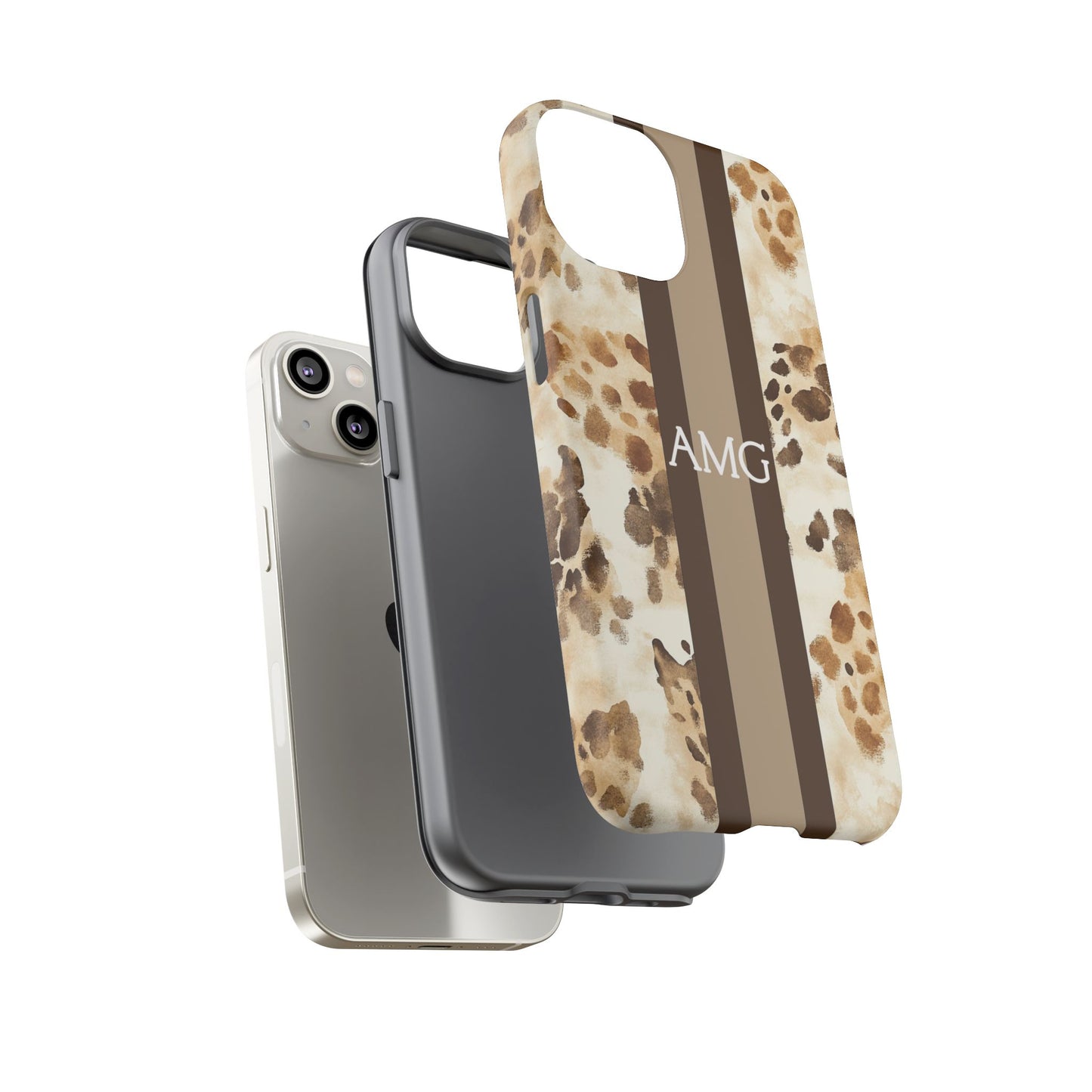 Giraffe Print Monogram Phone Case