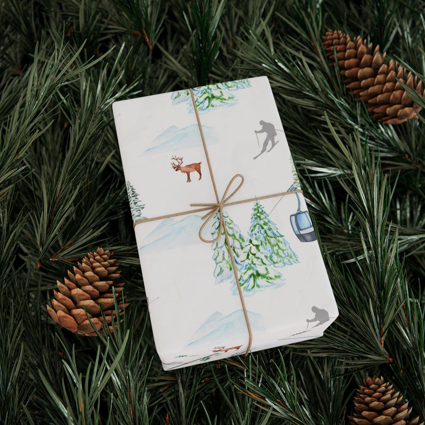 Alpine Ski Lodge Winter Gift Wrap