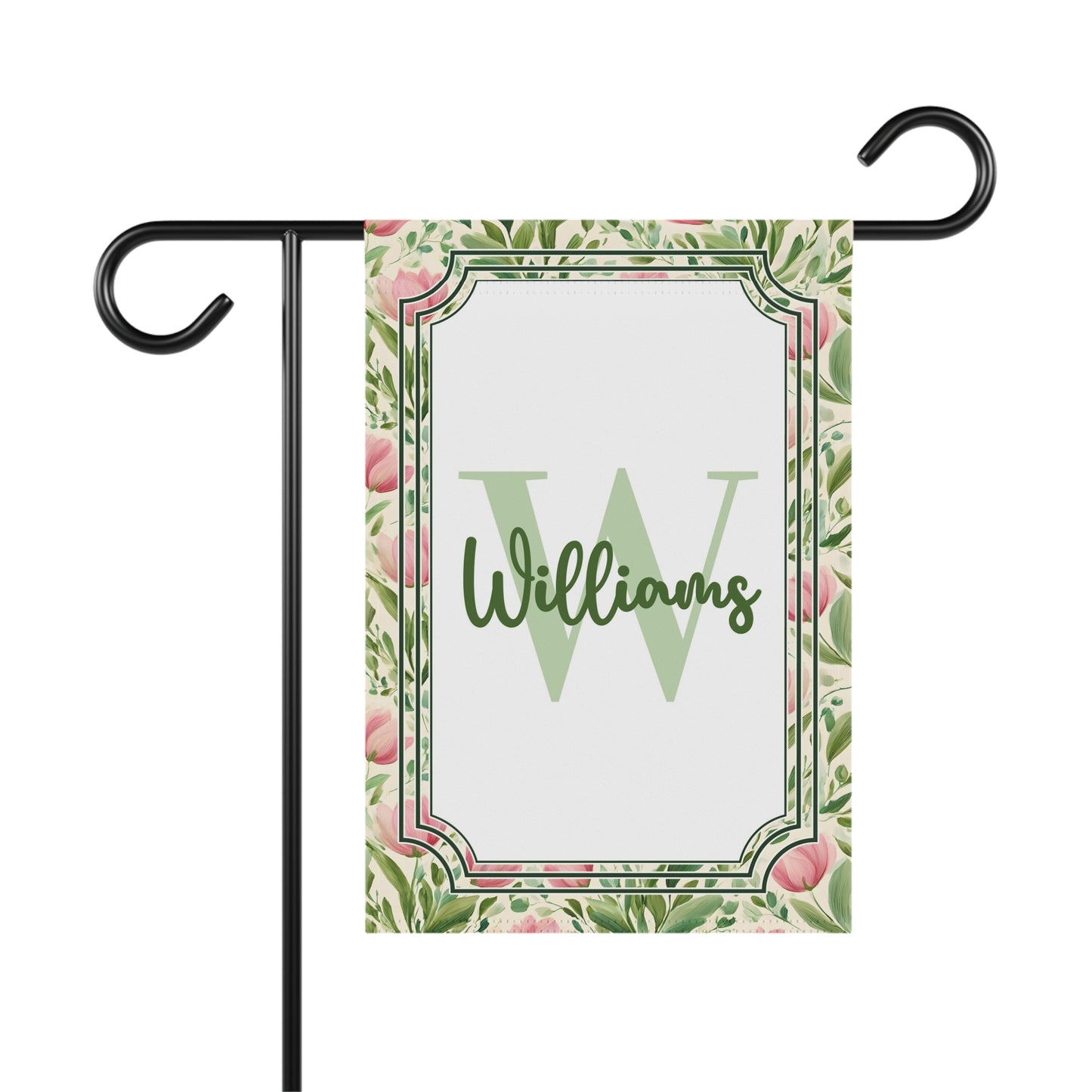 Personalized Spring Tulip Monogram Garden Flag