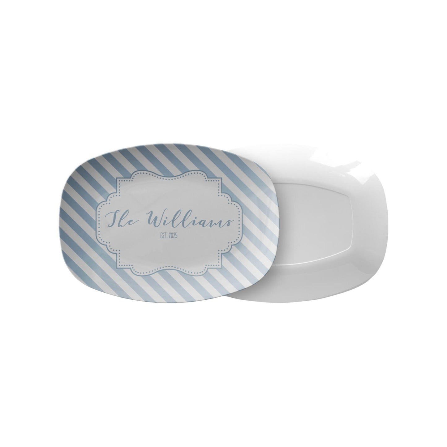 Diagonal Stripe Personalized Platter