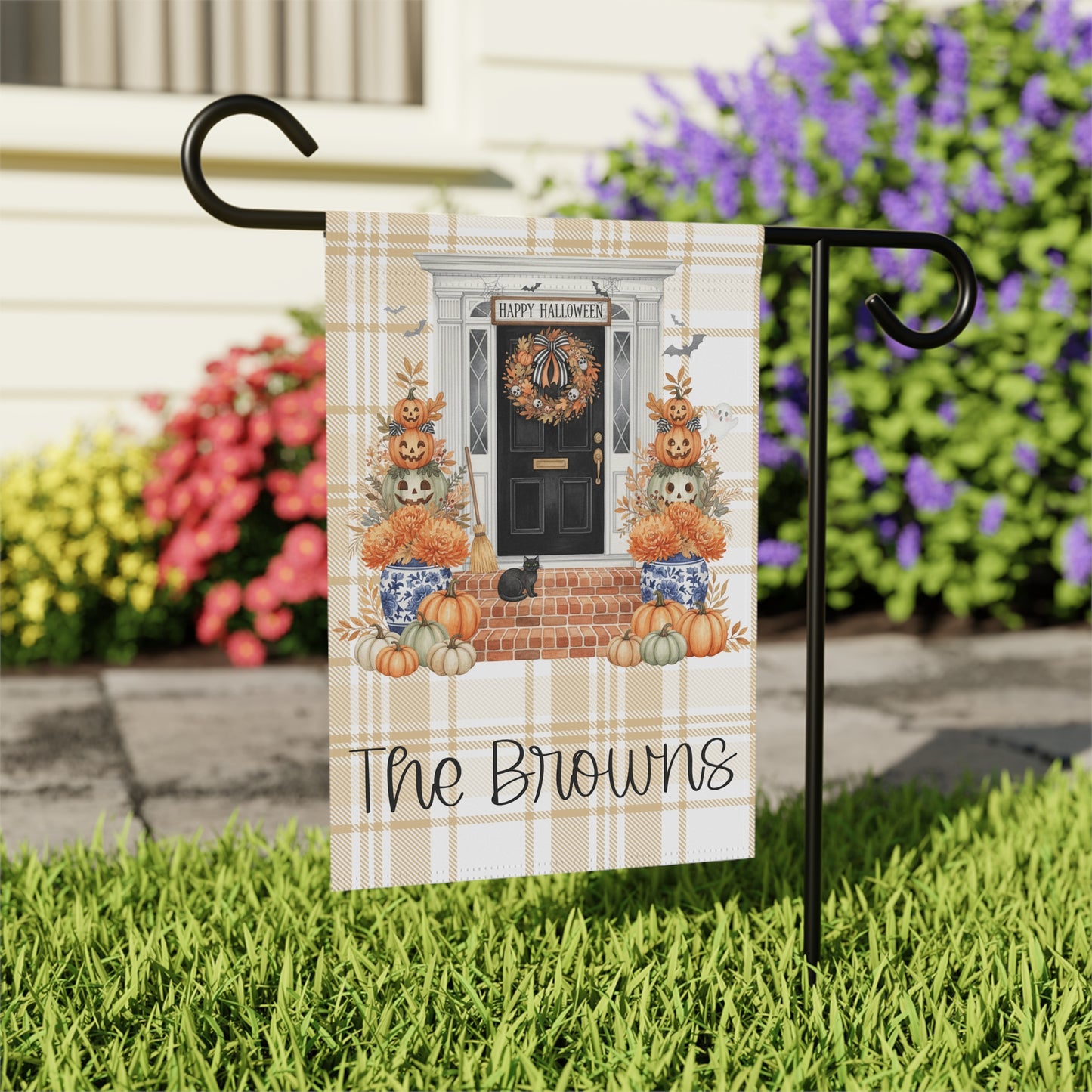 Personalized Autumn Doorway Garden Flag | House Banner