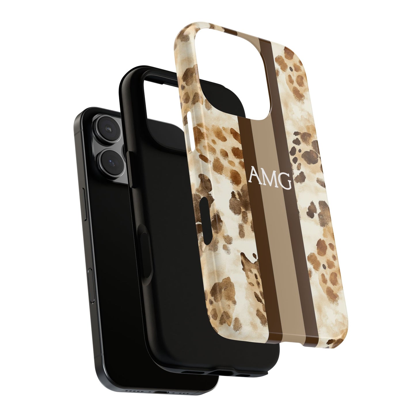 Giraffe Print Monogram Phone Case