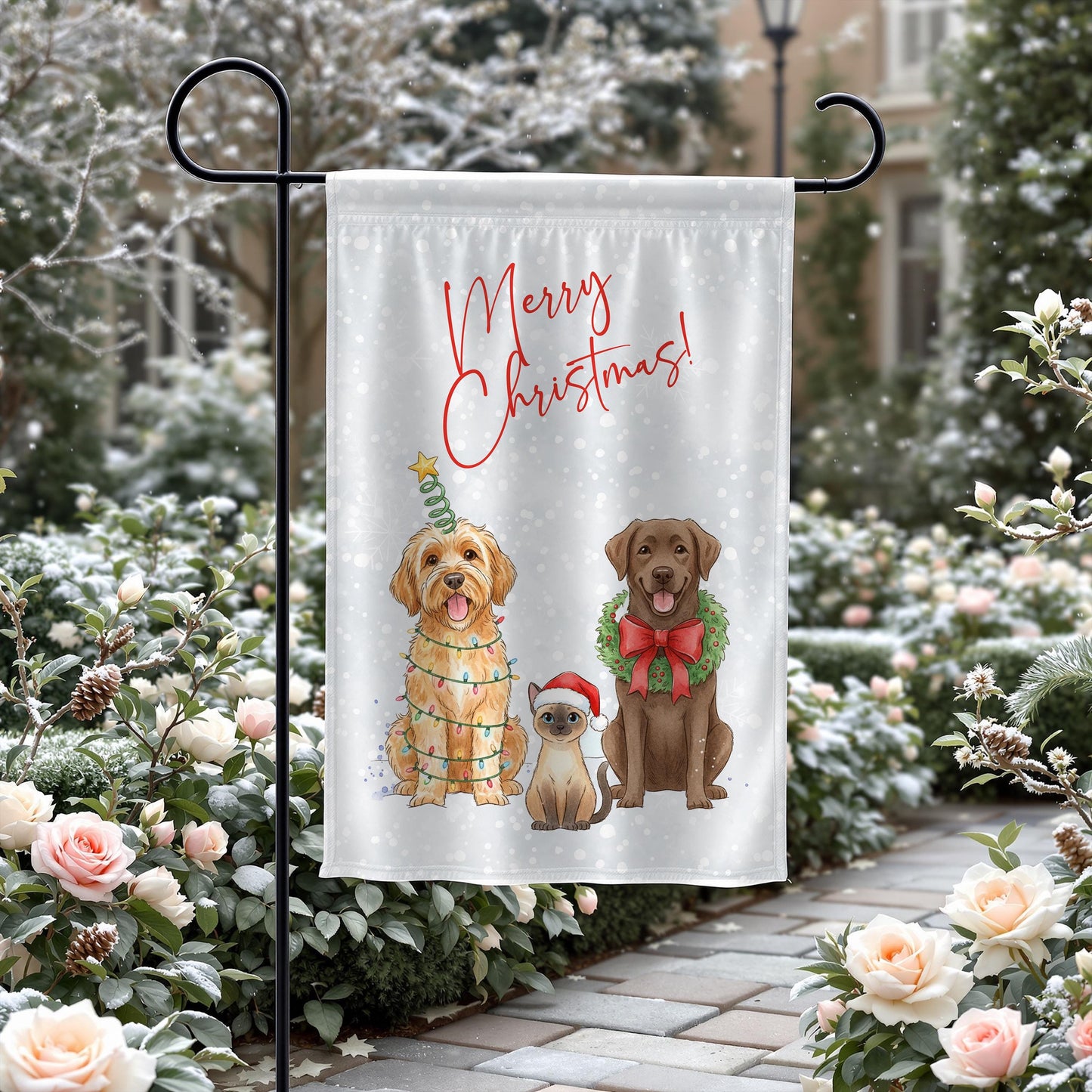Personalized Pet Christmas Garden Flag