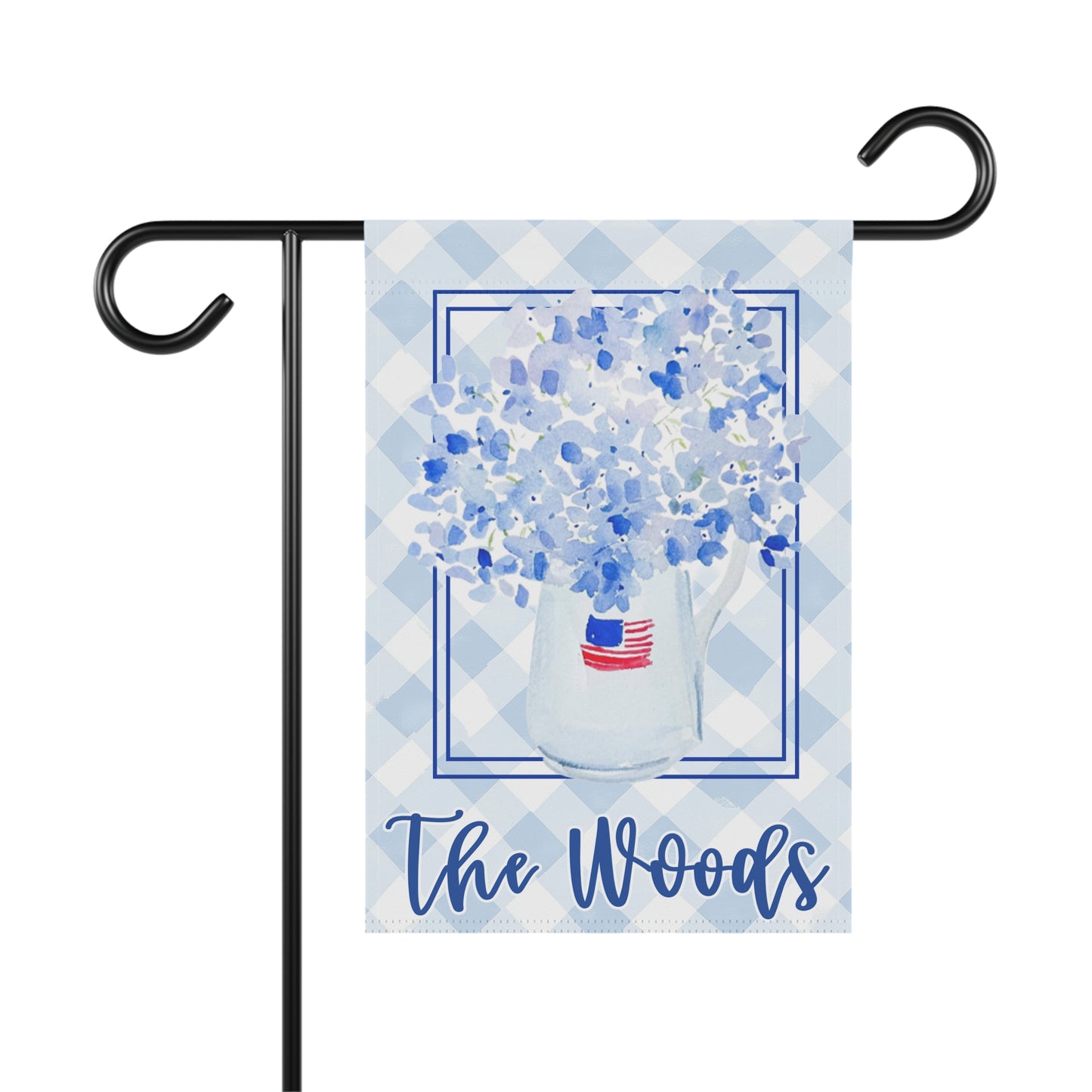 Patriotic Hydrangea Garden Flag Personalized