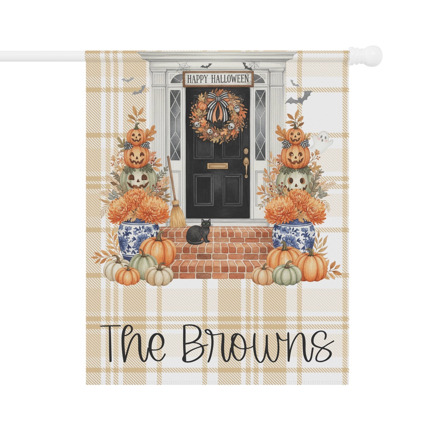 Personalized Autumn Doorway Garden Flag | House Banner