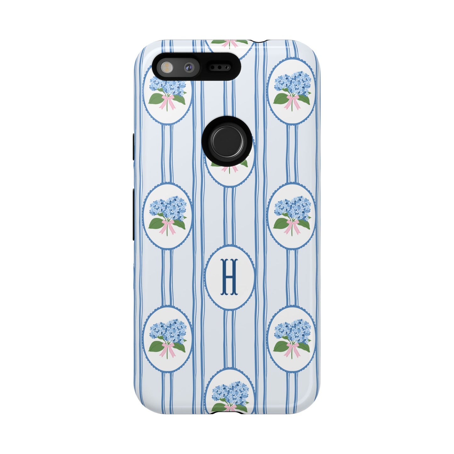 Blue Hydrangea Personalized Preppy Phone Case