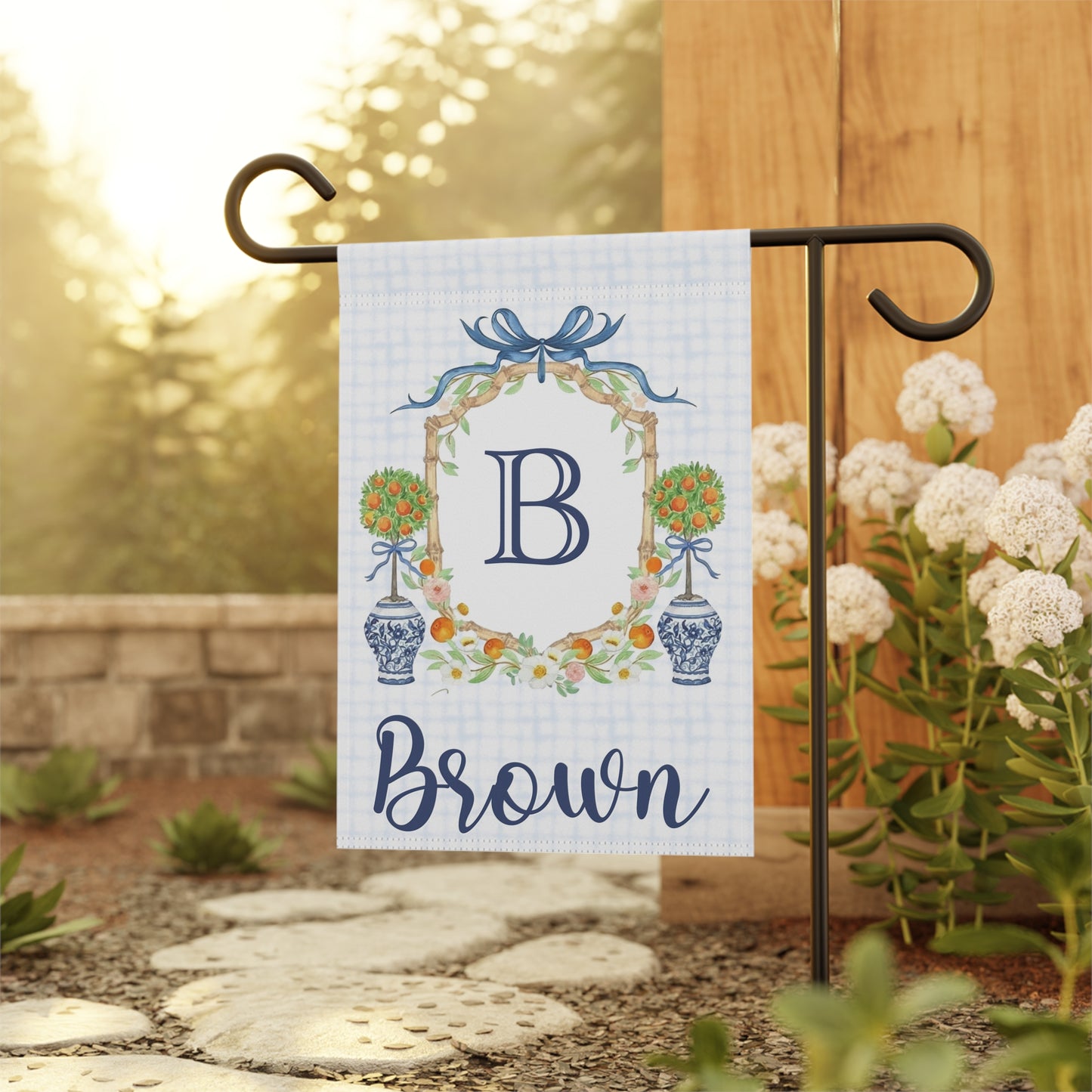 Personalized Citrus Monogram Garden Flag