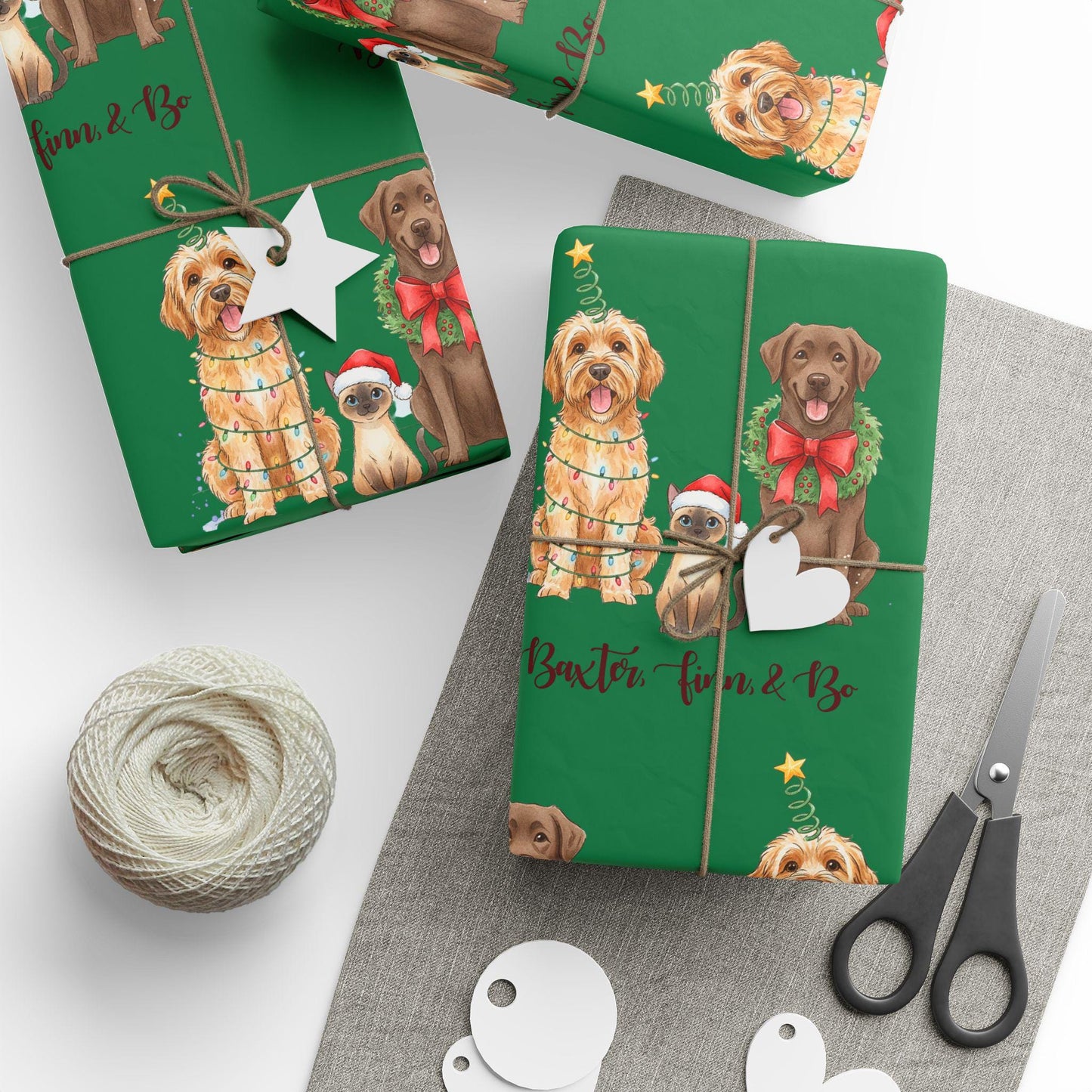 Personalized Dog Christmas Wrapping Paper