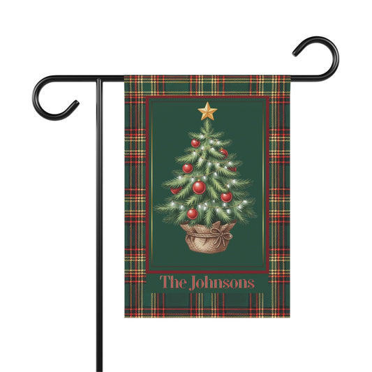 Personalized Ralph Lauren Inspired Christmas Tree Garden Flag