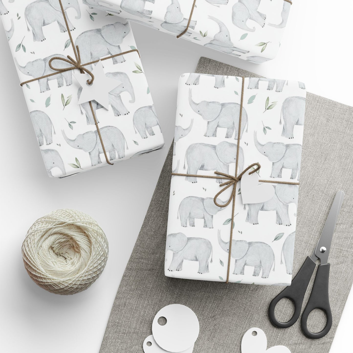Watercolor Elephants Wrapping Paper 