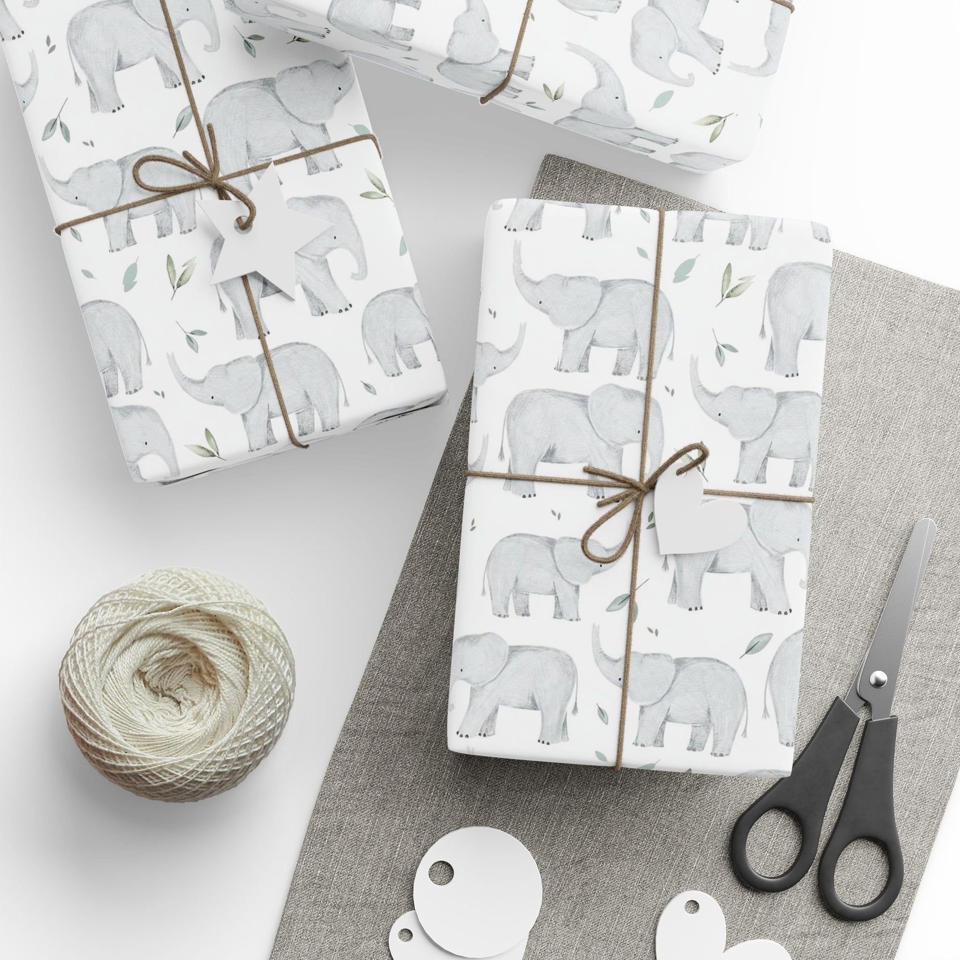 Watercolor Elephants Wrapping Paper 
