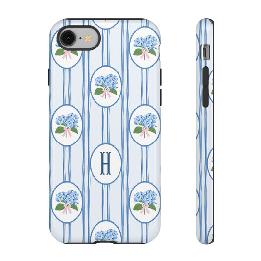 Blue Hydrangea Personalized Preppy Phone Case
