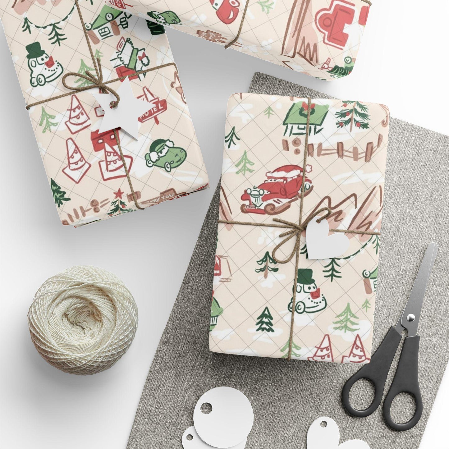 Radiator Springs Inspired Retro Route 66 Town Christmas Gift Wrap