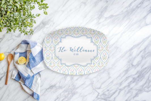 Grandmillennial Floral Personalized Platter
