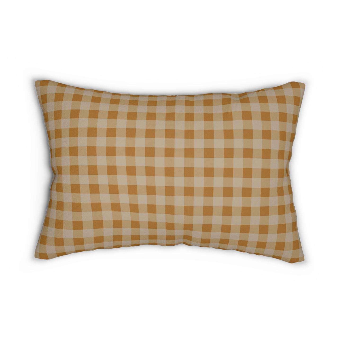 Autumn Floral Name Monogram Lumbar Pillow | Personalized Fall Plaid Lumbar Pillow