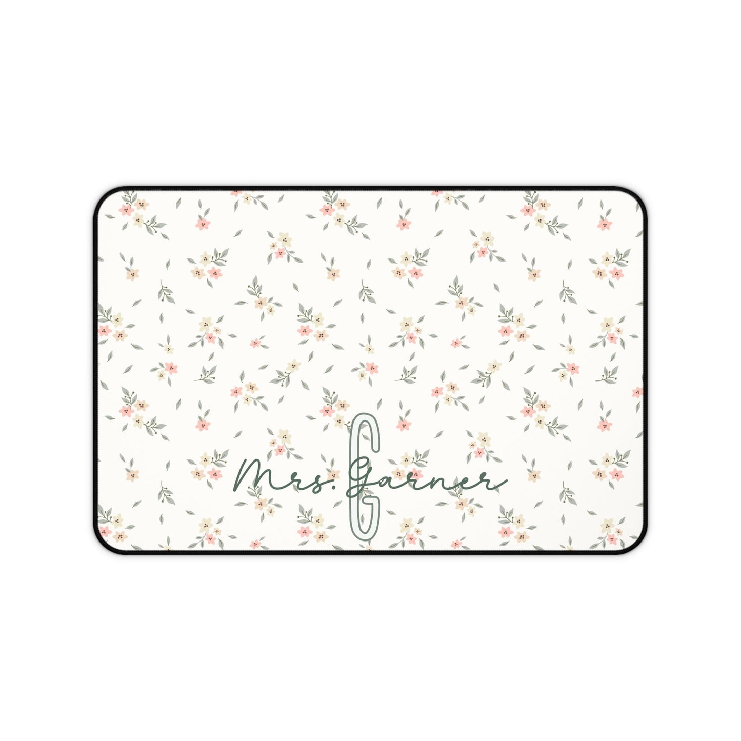 Personalized Shabby Chic Floral Desk Pad