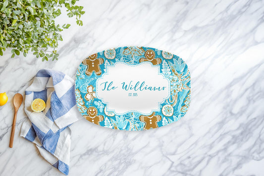 Gingerbread Cookie Holiday Personalized Platter