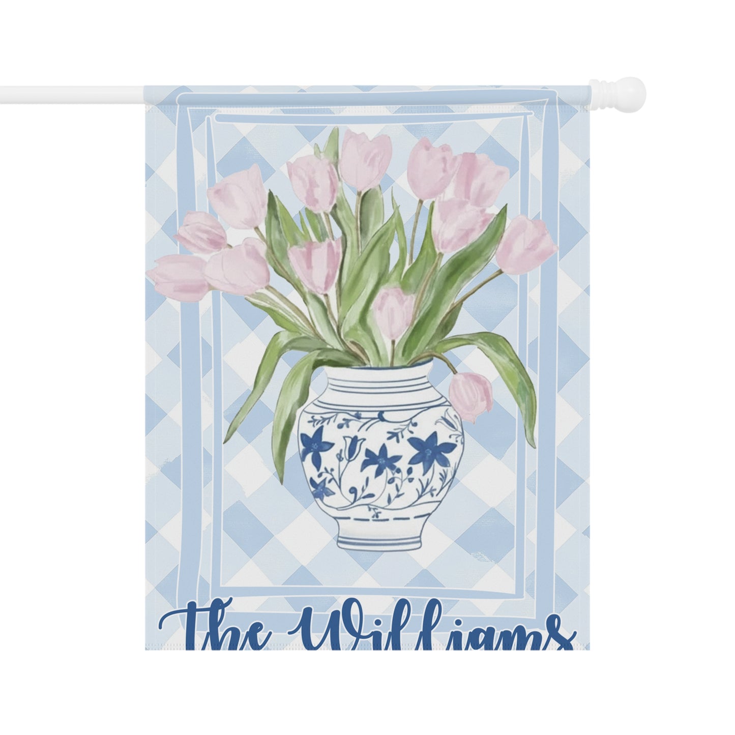Pink Tulip Vase Garden Flag