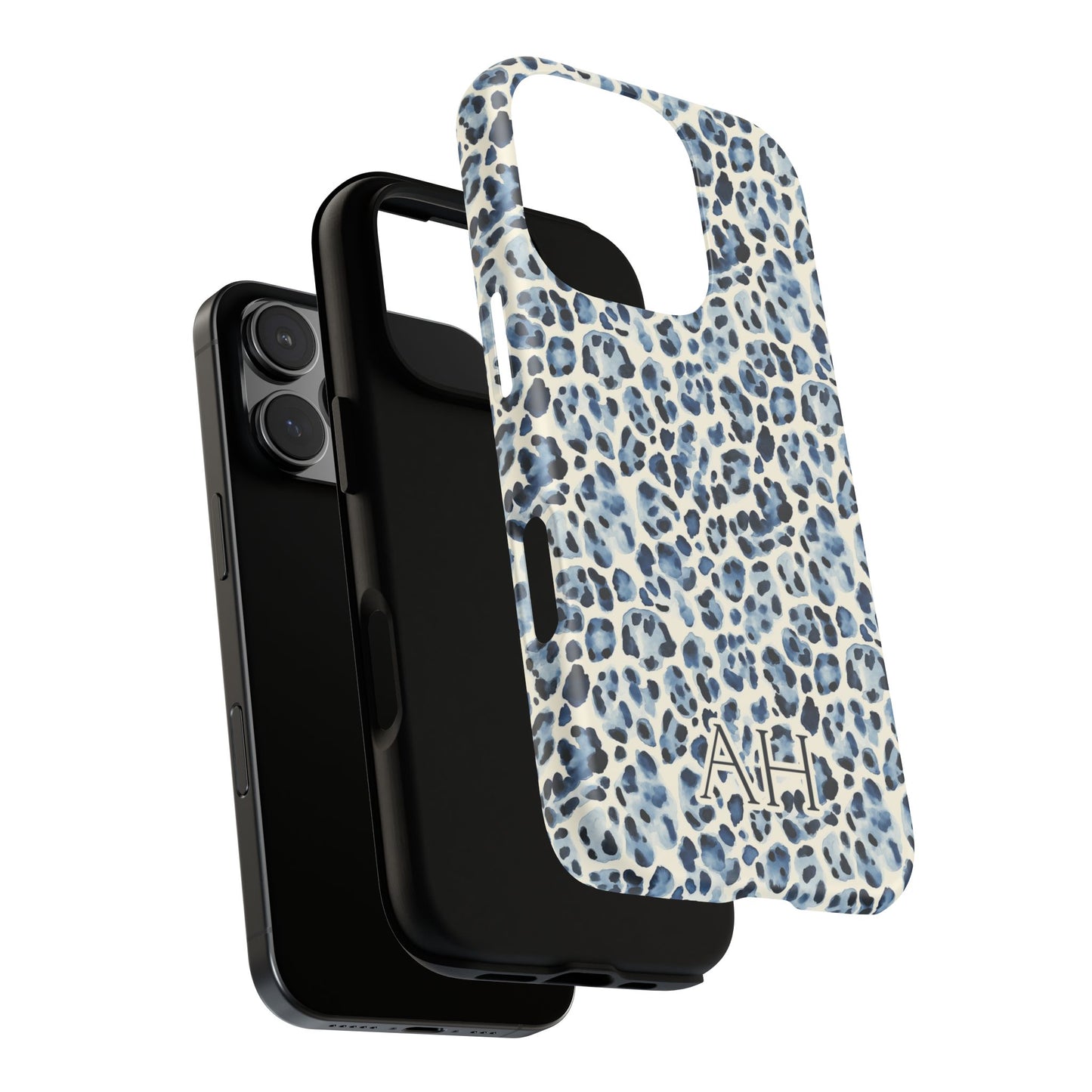 Personalized Blue Leopard Print Phone Case