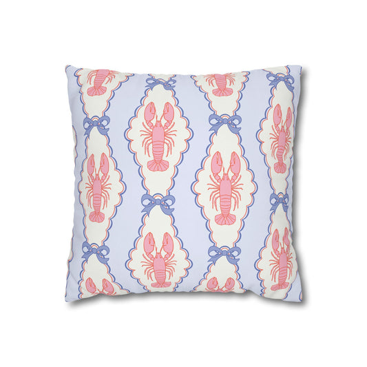 Pink Lobster Pillow Cover