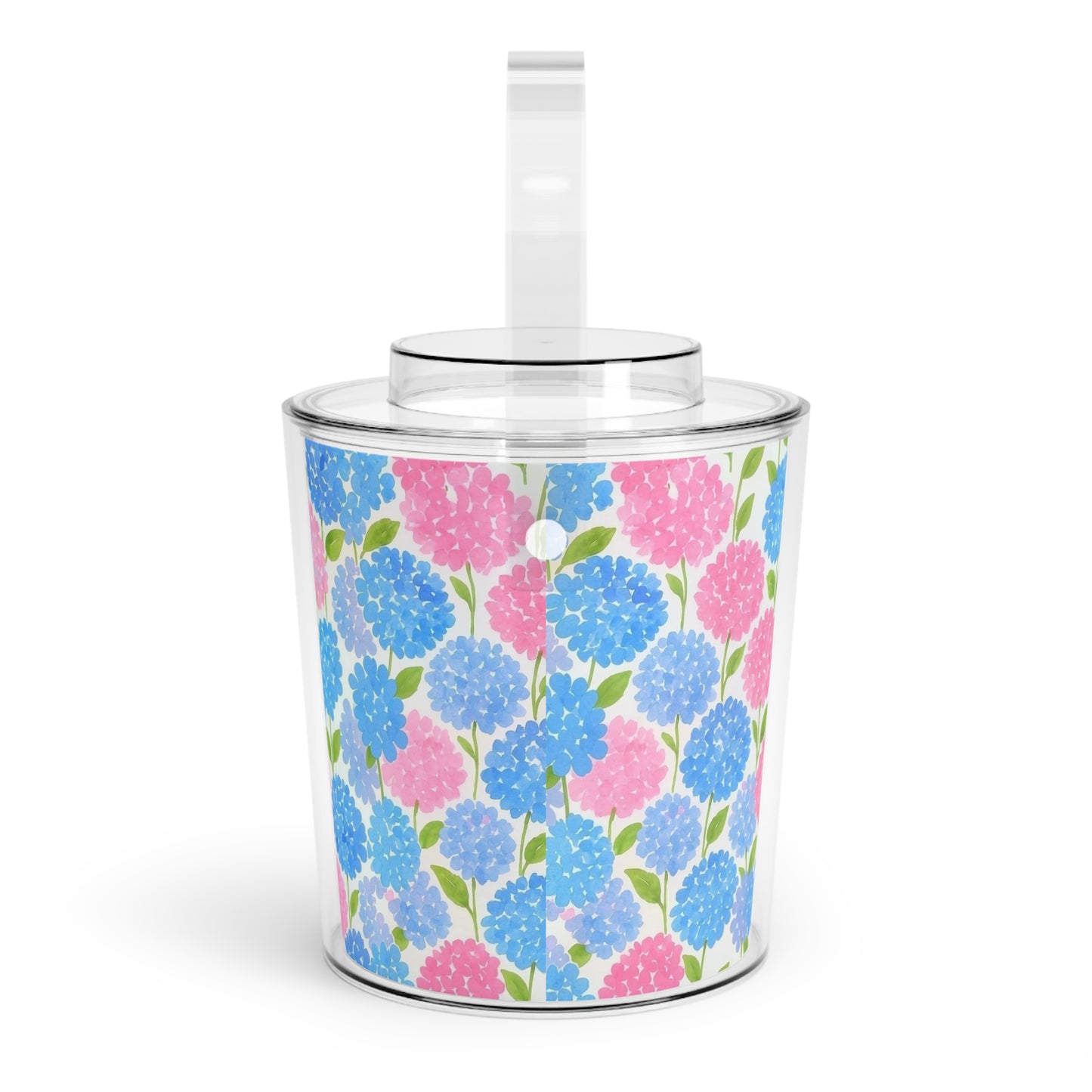Hydrangea Pattern Ice Bucket with Tongs
