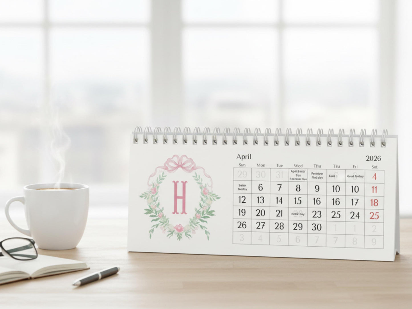 2026 Monogram Desk Calendar