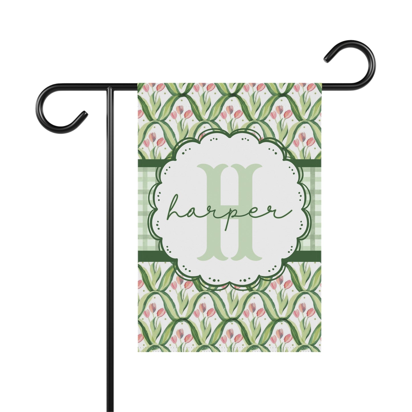 Personalized Tulip Monogram Garden Flag