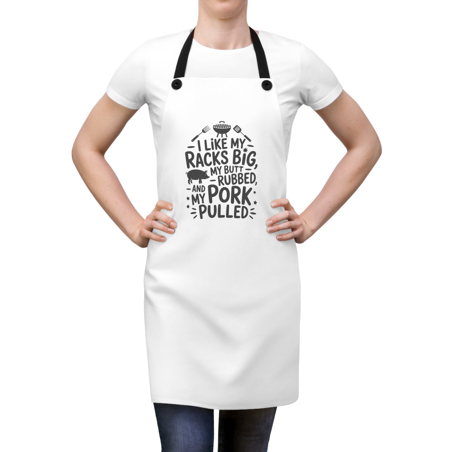 I Like My Racks Big Apron | BBQ Pulled Pork Grilling Apron