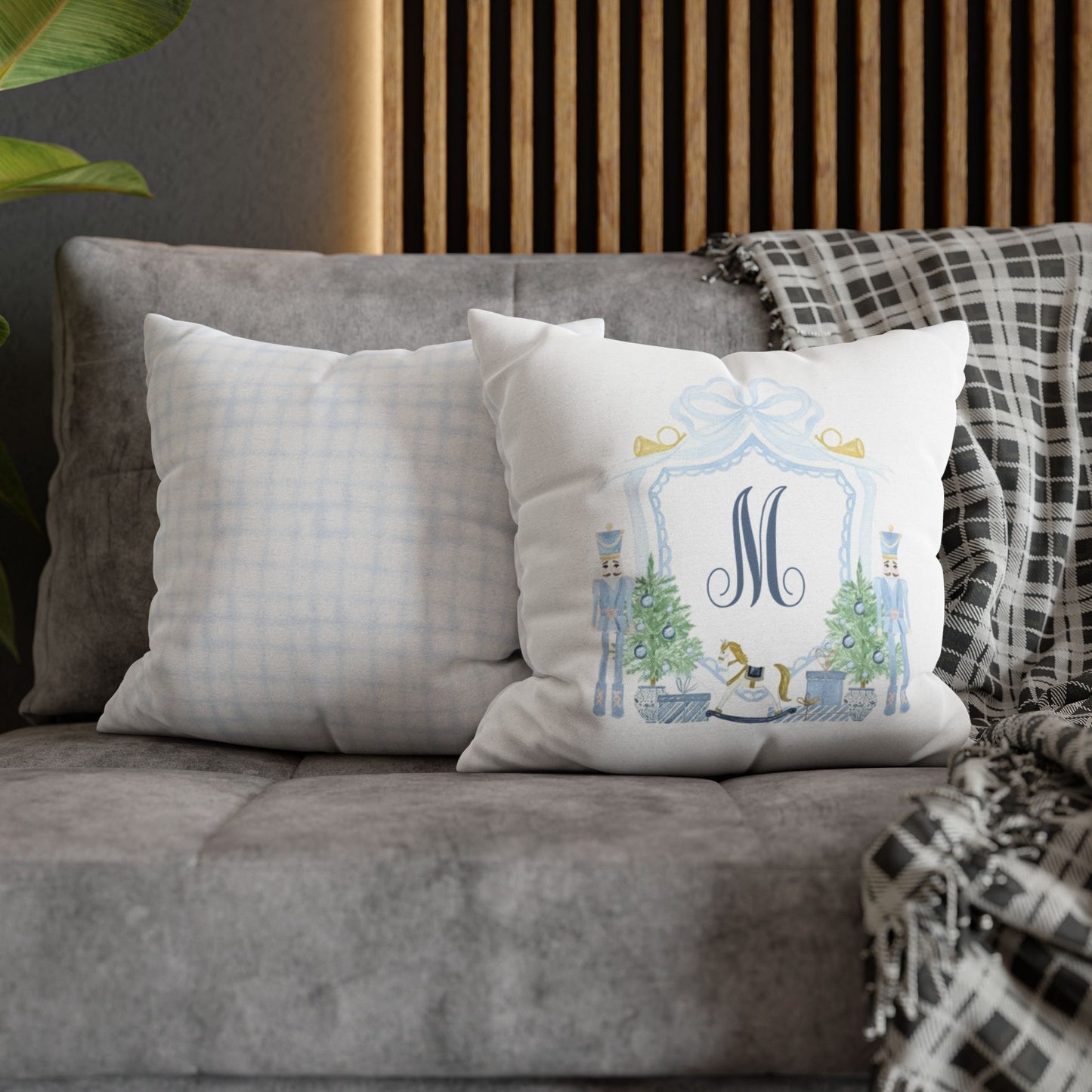 Monogram M Nutcracker Pillowcase | Square Accent Pillowcase