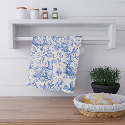 Blue Chinoiserie Bunny Tea Towel