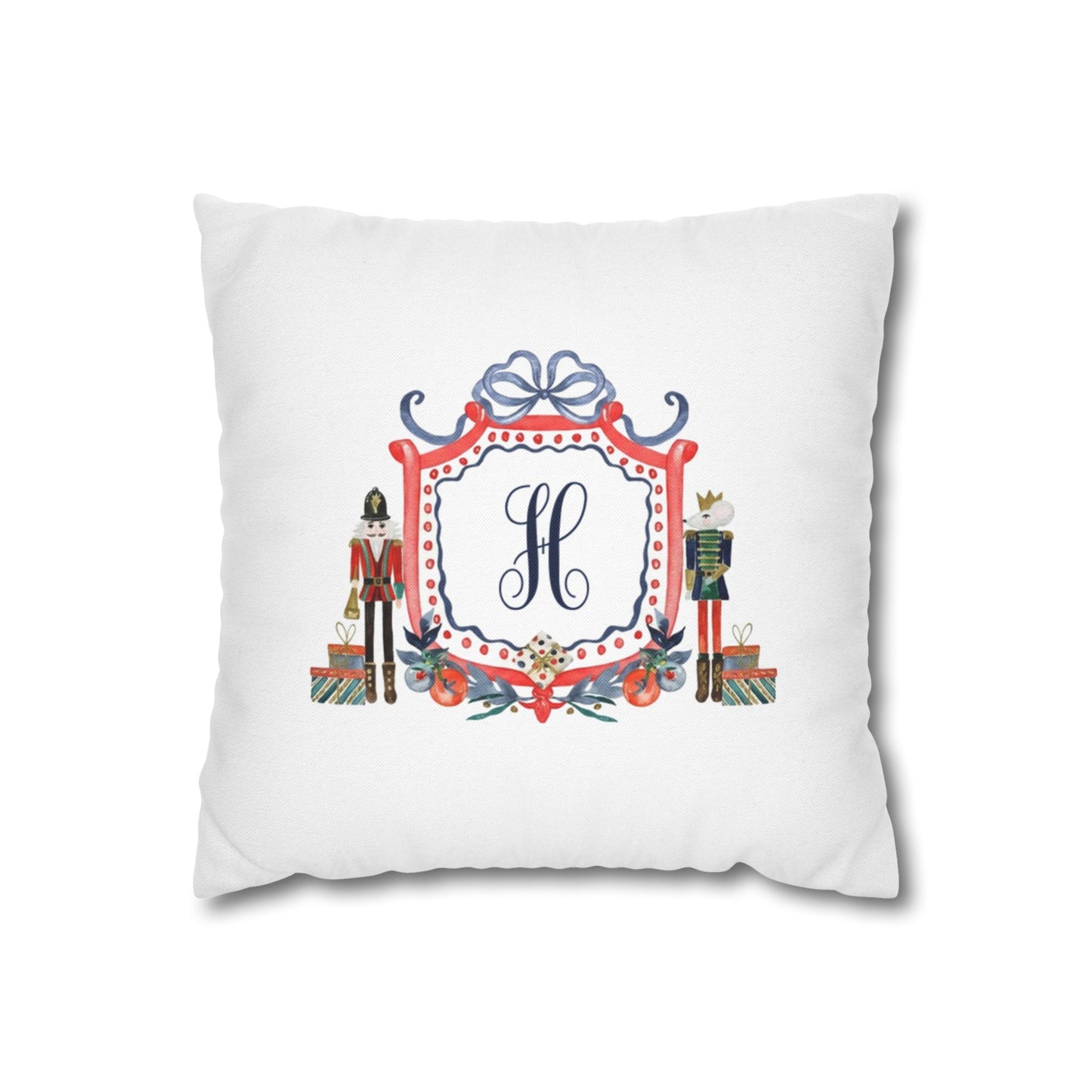 Monogram H Crest Pillowcase | Nutcracker Frame Decorative Pillowcase