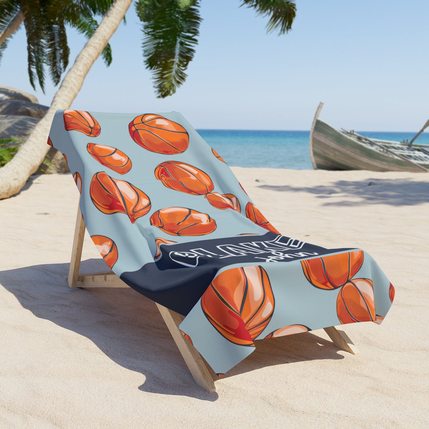 Personalized Basketball Beach Towel