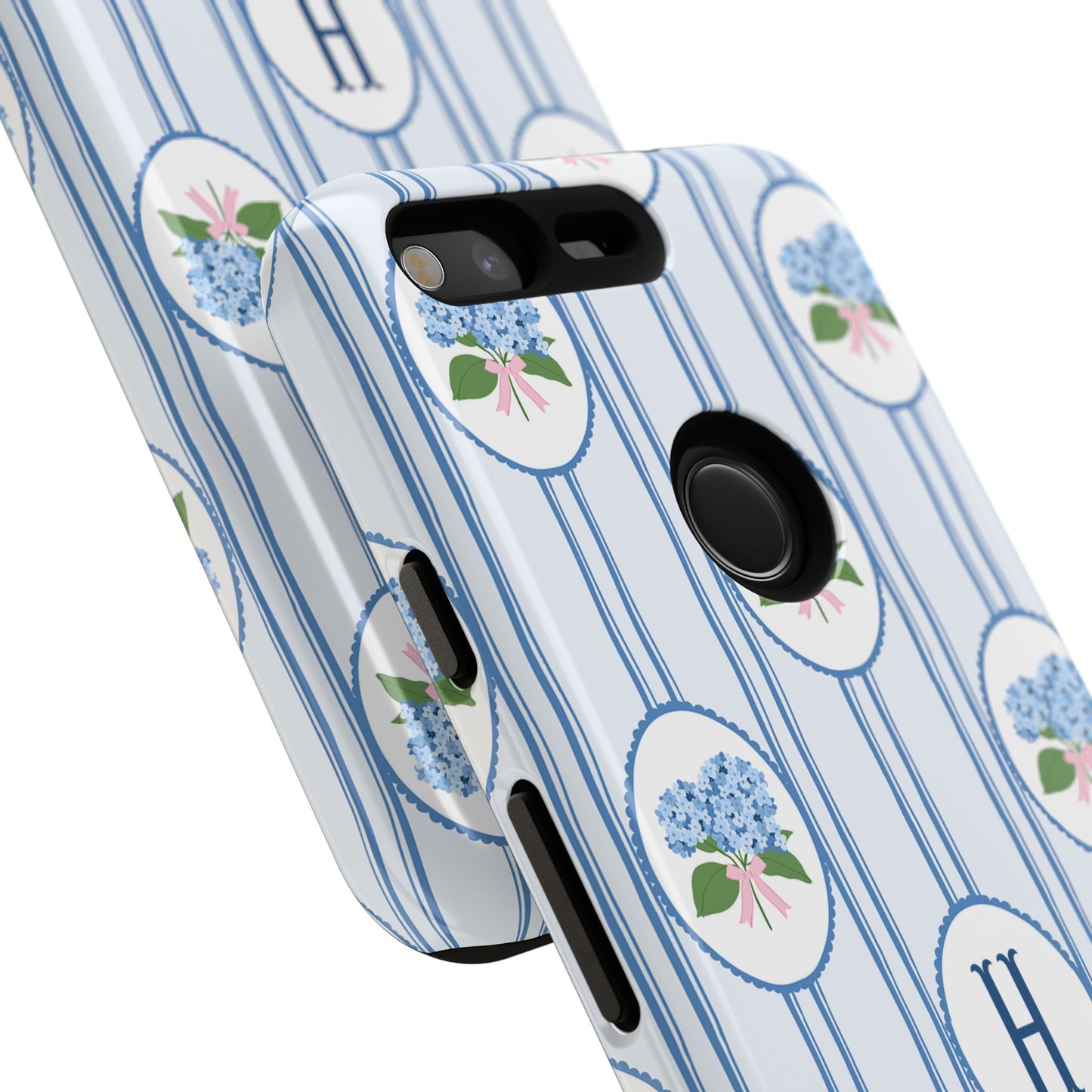 Blue Hydrangea Personalized Preppy Phone Case